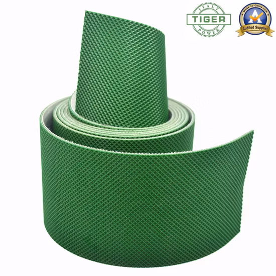 Cinta transportadora de PVC de flanco Intbuying Cinta transportadora plana de PVC para transporte industrial Cinta de barandilla doble